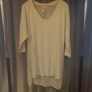 XCVI XL Wearables Oatmeal Tunic Top High Low